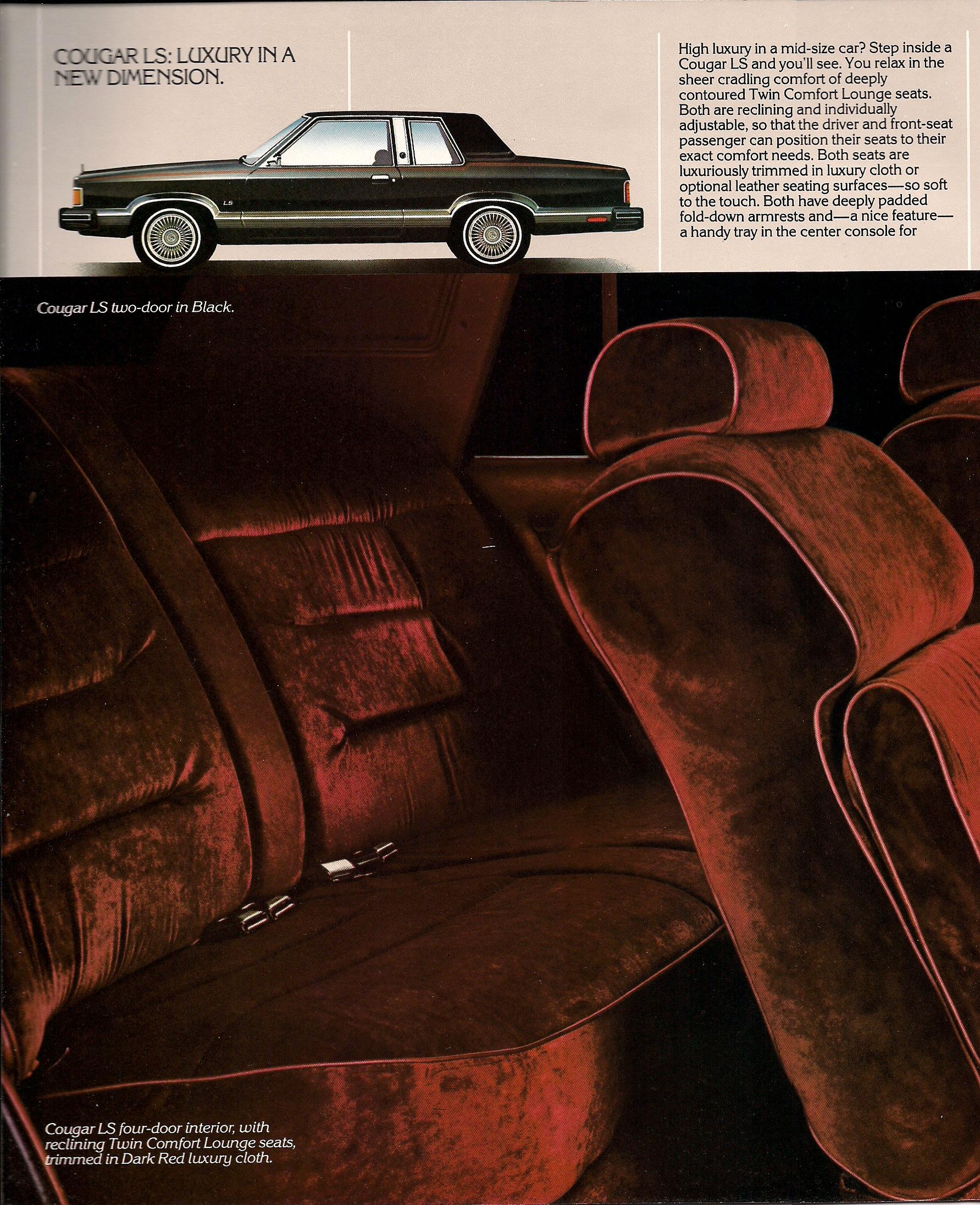 1982 Mercury Cougar Brochure Page 6